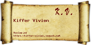 Kiffer Vivien névjegykártya